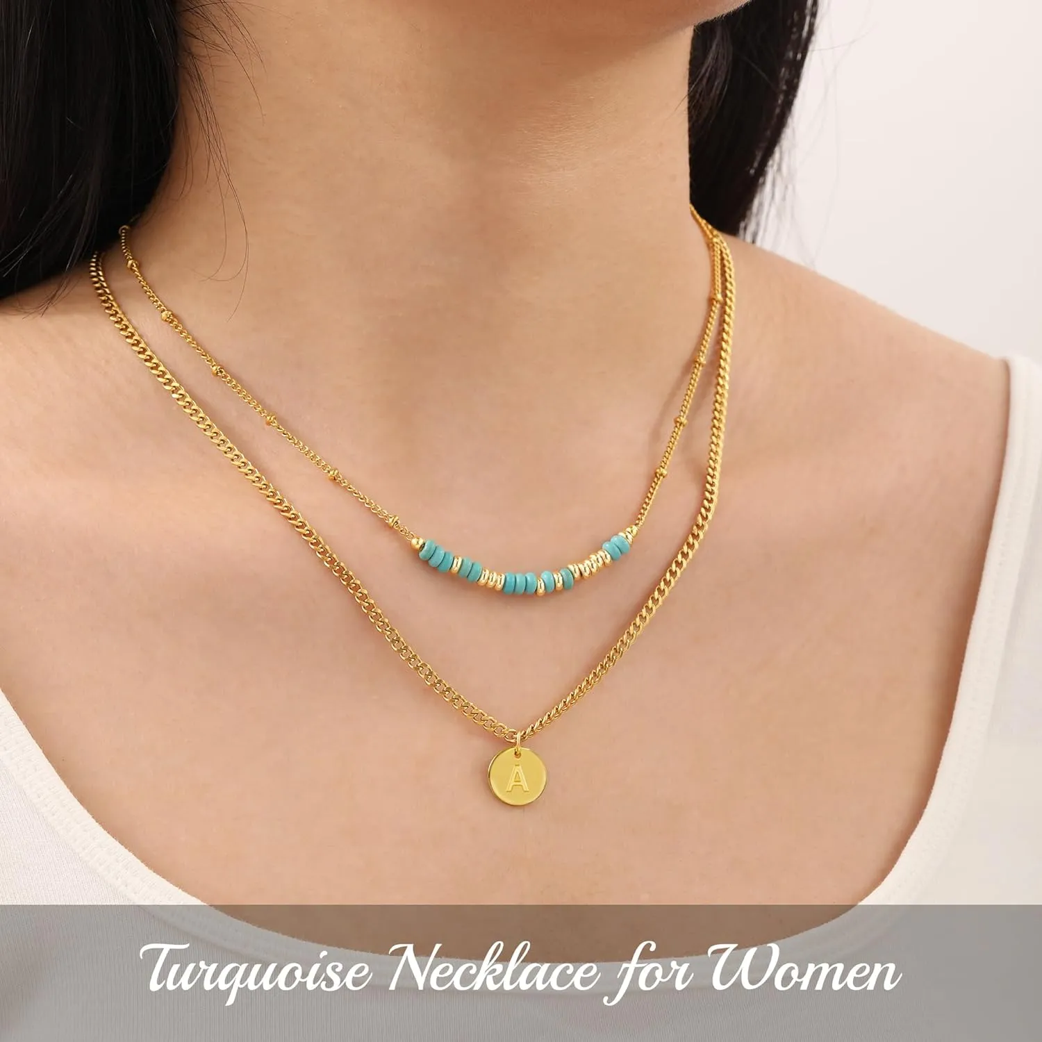 Layered Necklaces for Women Girls Gold Initial Necklace Handmade Beaded Necklace with I Love You Gifts for Girlfriend Daughter Mom Letter E Necklace Initial Pendant