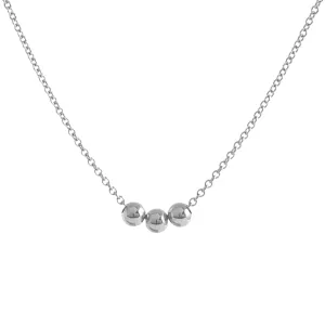 Layering Necklaces for Women, 14k gold filled or Sterling Silver Layered Necklace, Three Ball Choker, Simple Stacked, Trendy Jewelry, Minimalist, Popular (silver, 18-20 inches)