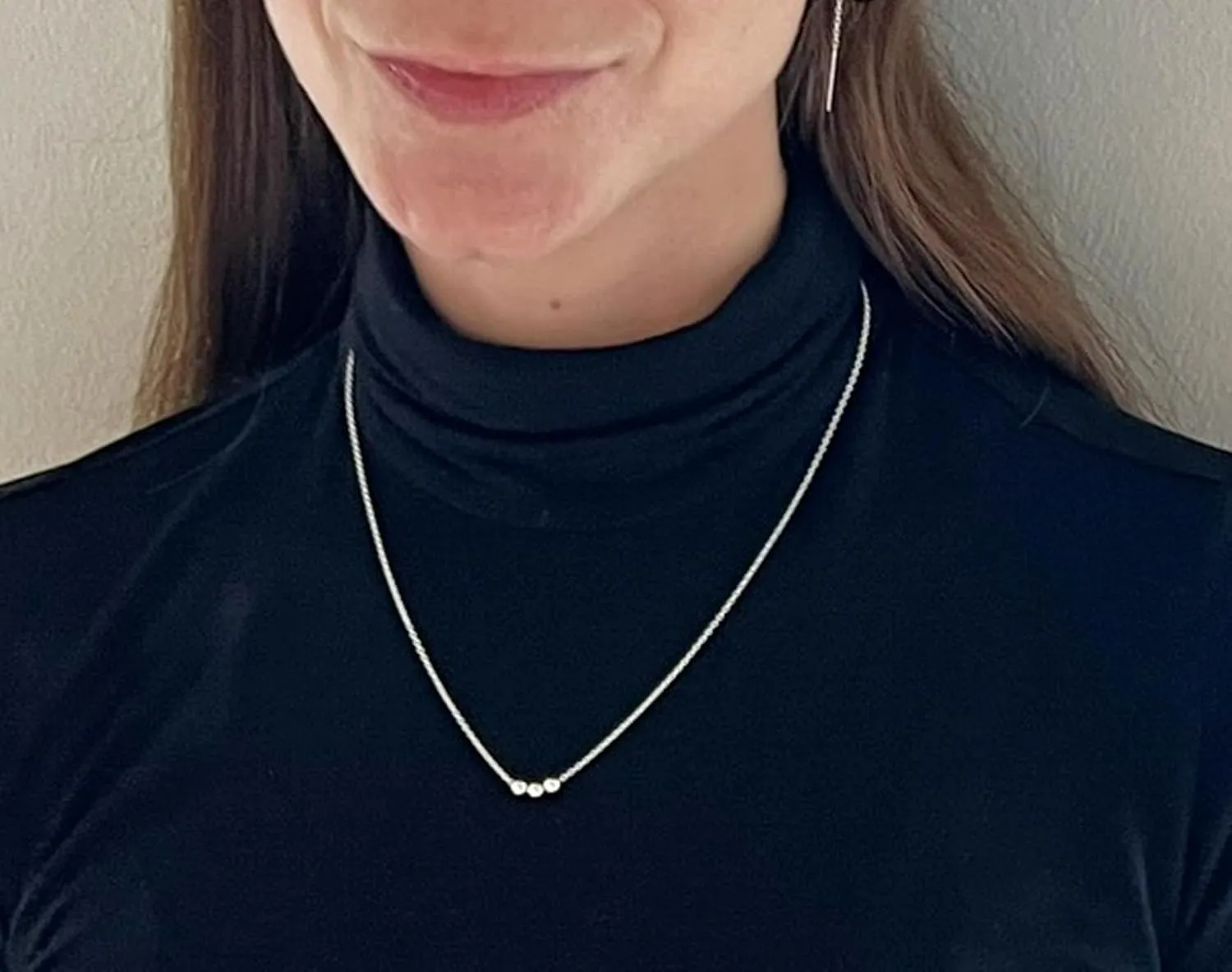 Layering Necklaces for Women, 14k gold filled or Sterling Silver Layered Necklace, Three Ball Choker, Simple Stacked, Trendy Jewelry, Minimalist, Popular (silver, 18-20 inches)