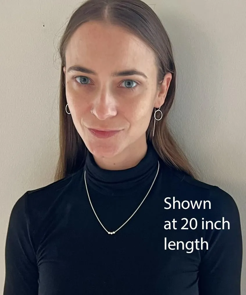 Layering Necklaces for Women, 14k gold filled or Sterling Silver Layered Necklace, Three Ball Choker, Simple Stacked, Trendy Jewelry, Minimalist, Popular (silver, 18-20 inches)