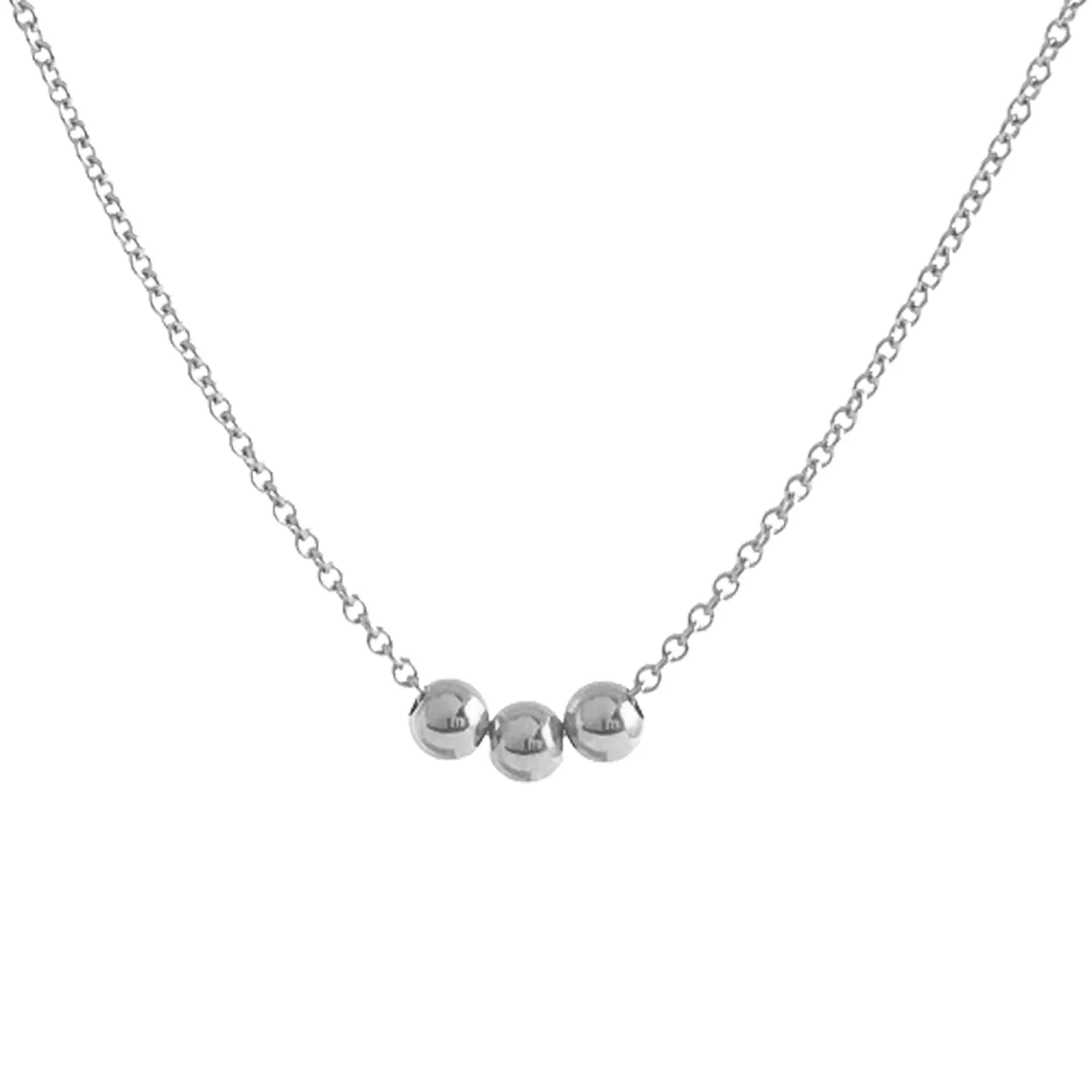 Layering Necklaces for Women, 14k gold filled or Sterling Silver Layered Necklace, Three Ball Choker, Simple Stacked, Trendy Jewelry, Minimalist, Popular (silver, 18-20 inches)