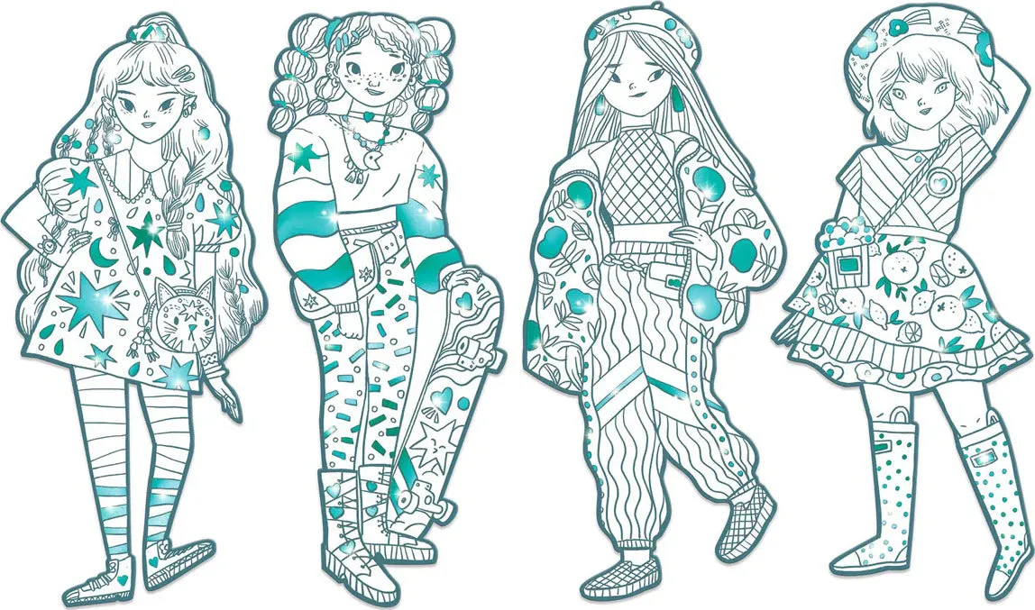 Les Demoiselles Angèle & Friends Fashion Colouring Paper Dolls