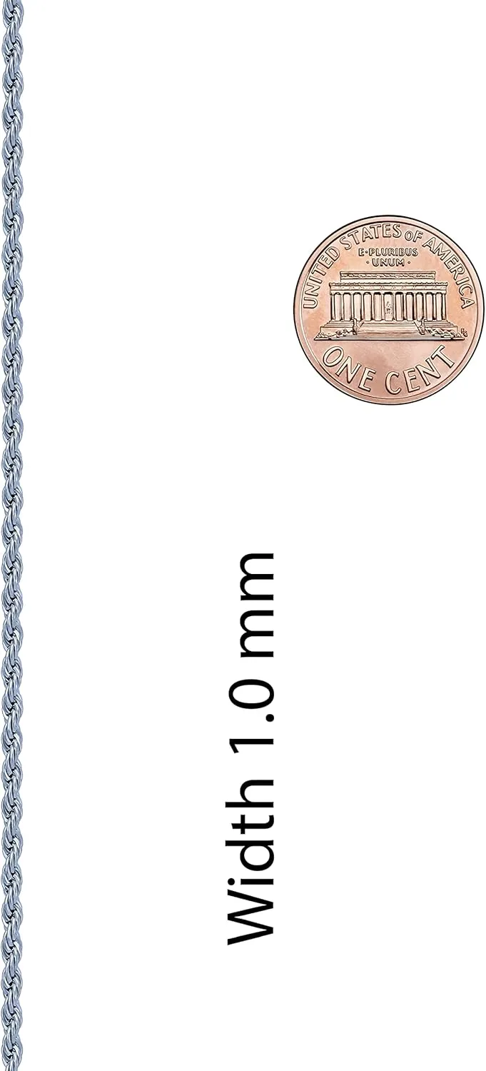 LIFETIME JEWELRY 1mm Rope Chain for Men & Women Diamond Cut 14 to 30 Inch | Black | Gunmetal | Stainless Steel