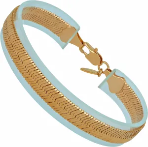 LIFETIME JEWELRY Luxury 24k Real Gold Plated Bracelet Flexible Herringbone Bracelet Women Bracelet or Mens Bracelet