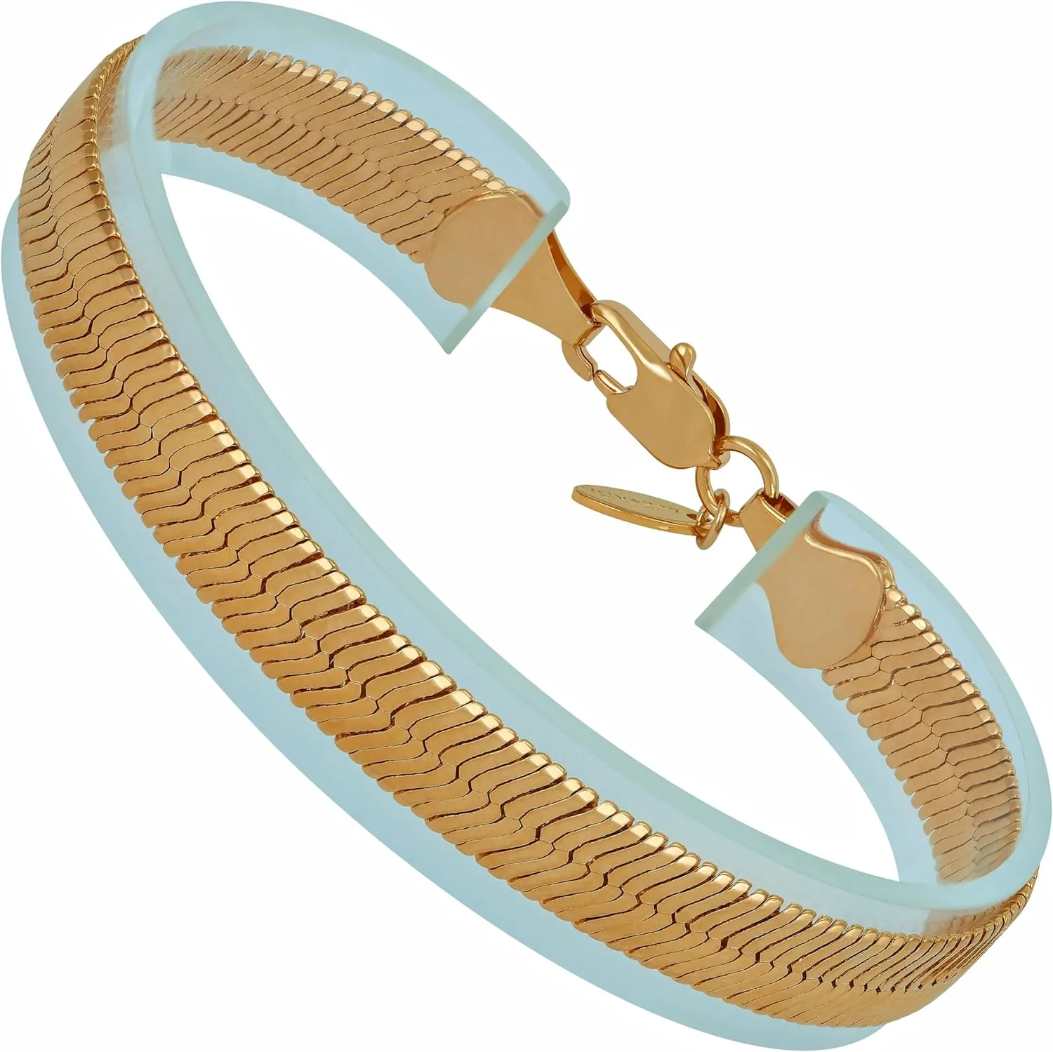 LIFETIME JEWELRY Luxury 24k Real Gold Plated Bracelet Flexible Herringbone Bracelet Women Bracelet or Mens Bracelet
