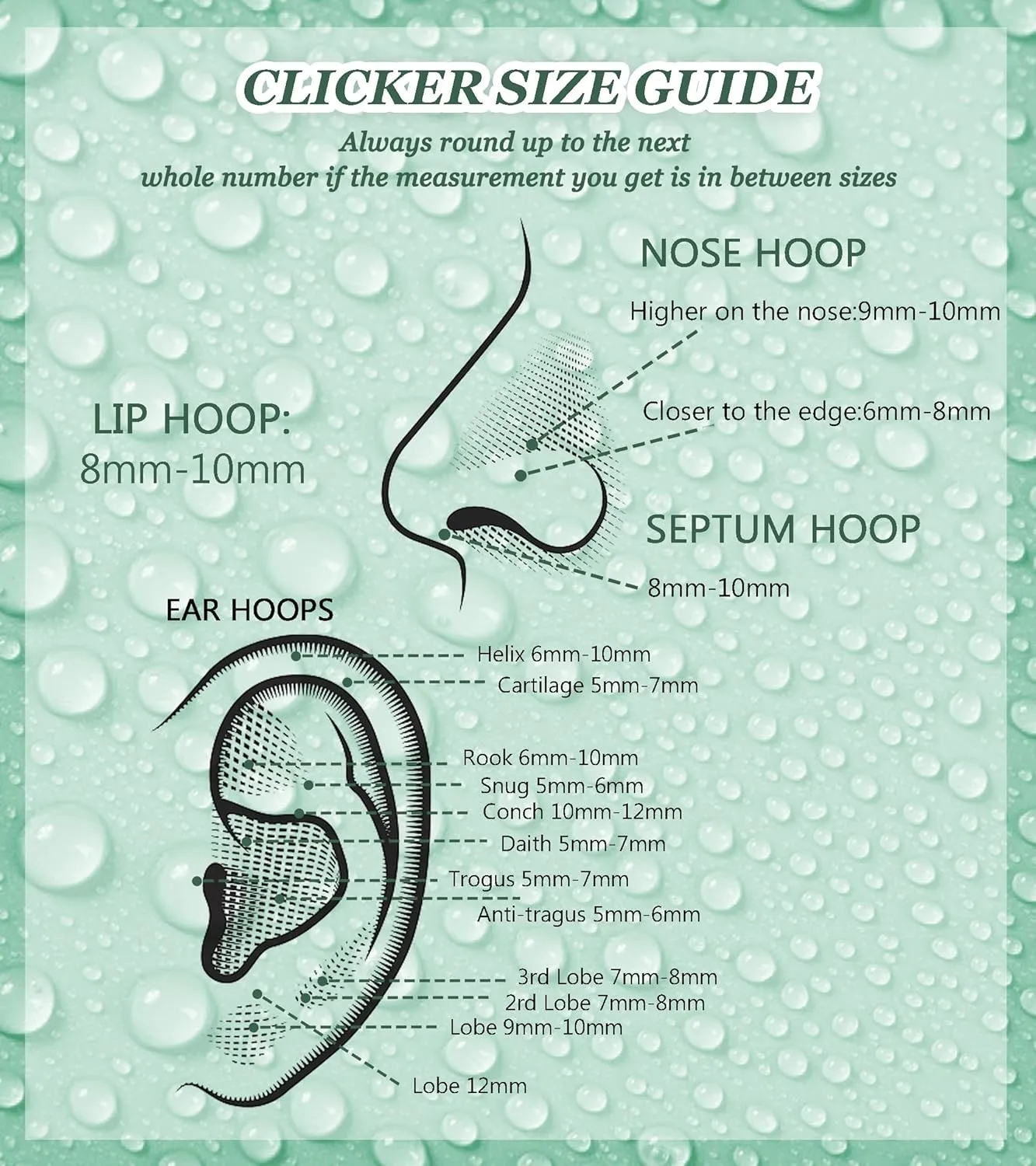 LOLIAS Septum Rings 16G 18G Surgical Steel Nose Rings Hoops for Women Seamless Clicker Hinged Segment Hoop Lip Nose Rings Conch Lip Helix Cartilage Earring Septum Jewelry Lip Nose Daith Hlix Piercing Jewelry 8MM 10MM 12MM