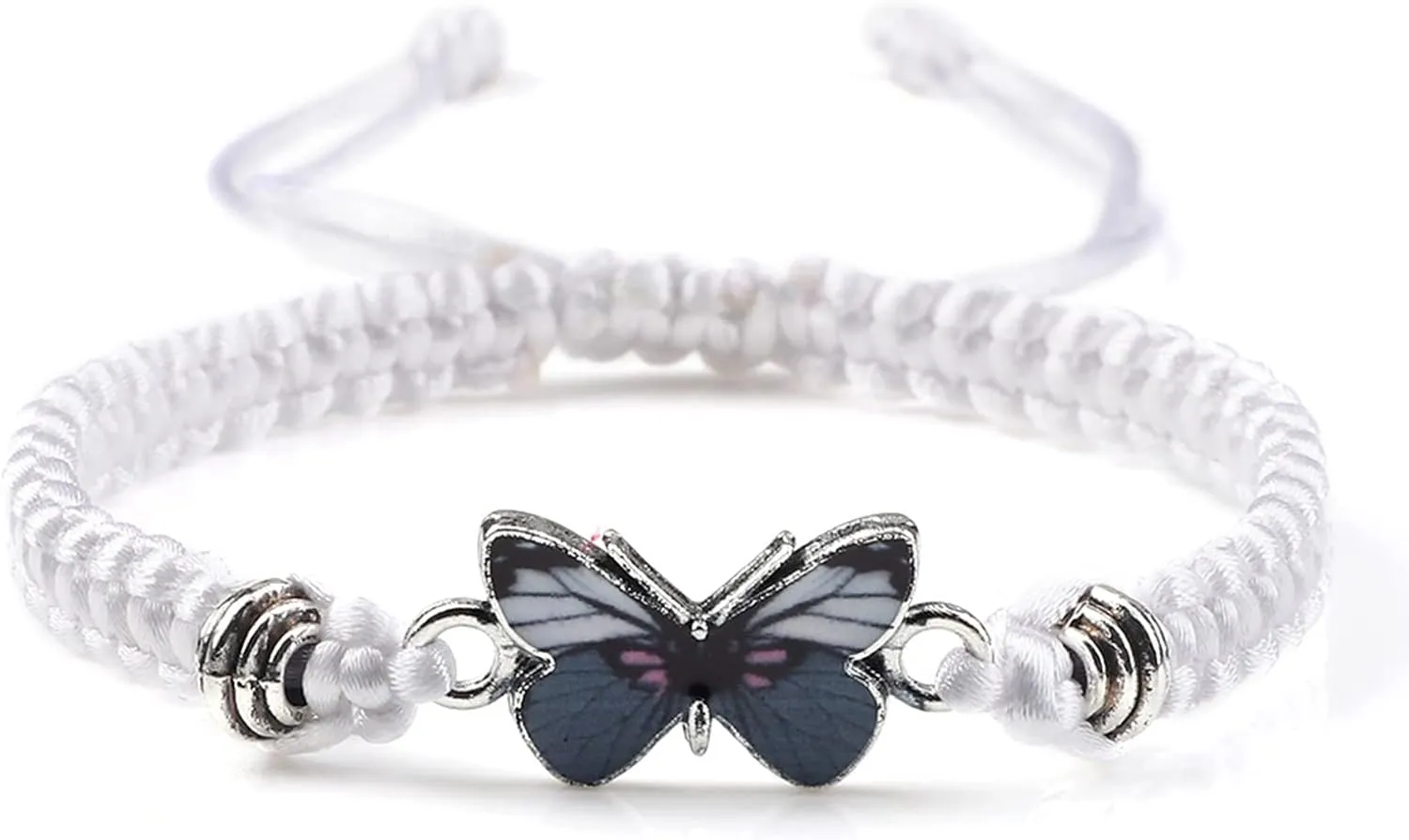 Long tiantian Blue Friendship Bracelets for Women Blue Butterfly Bracelet Adjustable String Butterfly Gifts Cute Hand Woven Colorful Butterfly Bracelets for Women Jewelry Gifts