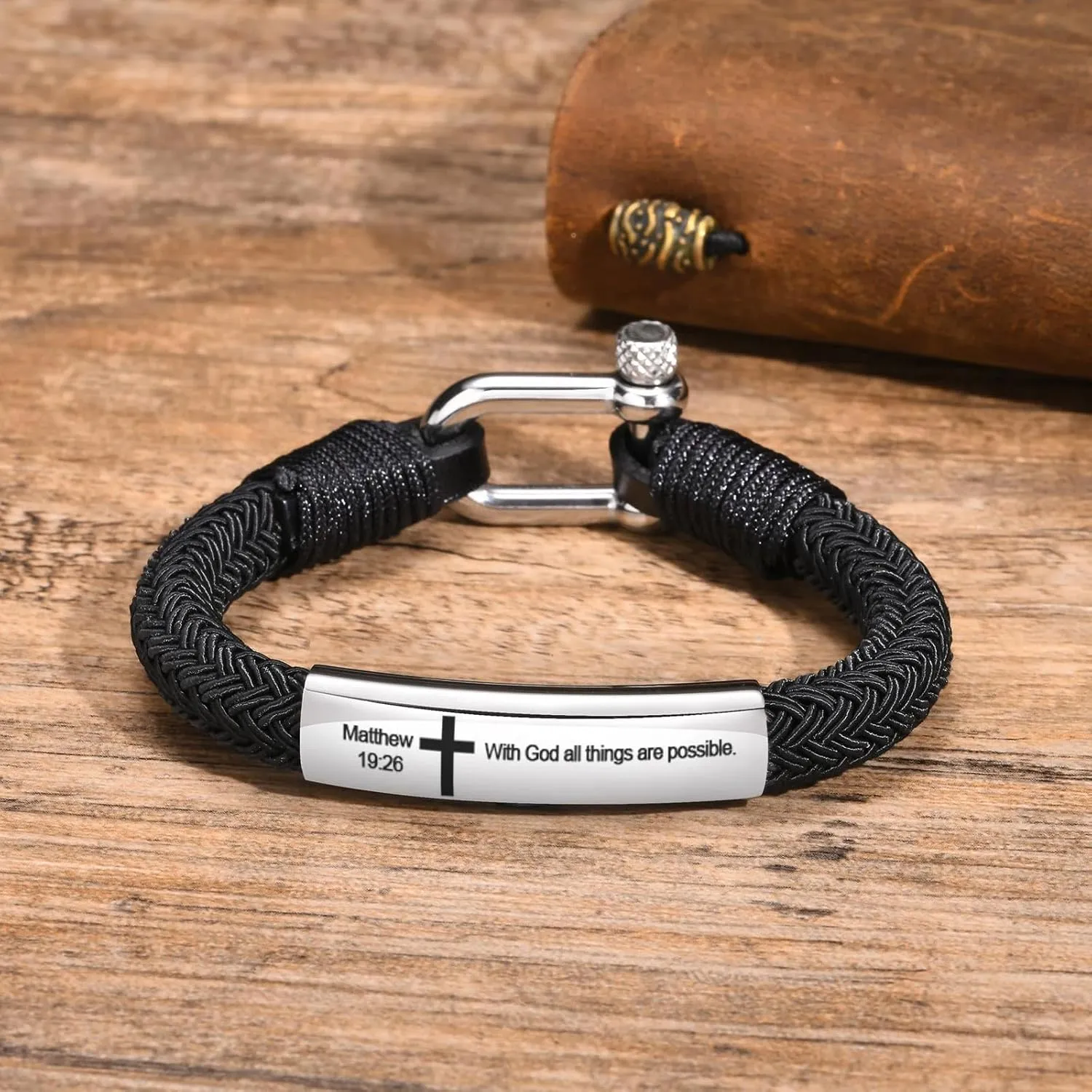 Mai & Claire 925 Sterling Silver Bible Verse Bracelet For Men And Women - Nautical Screw Anchor Shackle Jesus Scripture Quote Bracelet Inspiring Faith Prayer Christian Jewelry
