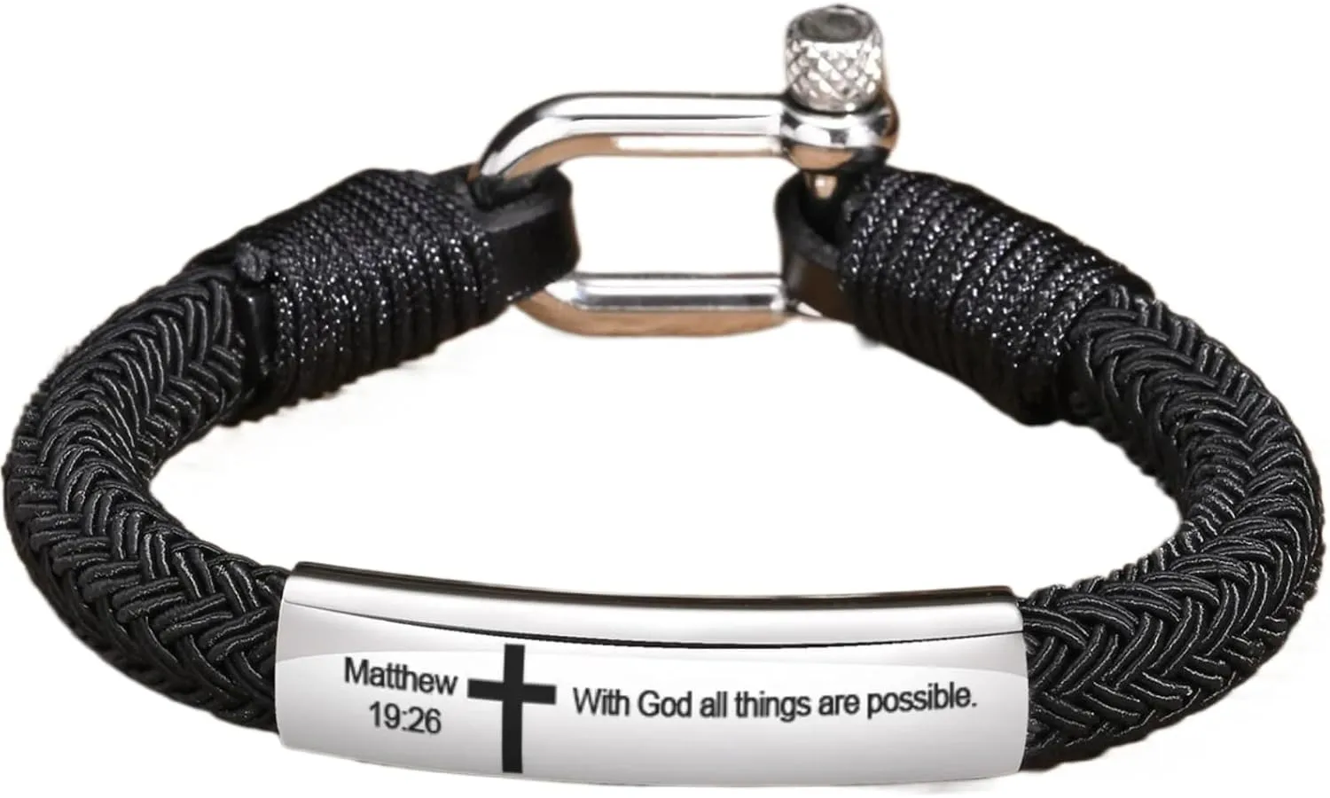 Mai & Claire 925 Sterling Silver Bible Verse Bracelet For Men And Women - Nautical Screw Anchor Shackle Jesus Scripture Quote Bracelet Inspiring Faith Prayer Christian Jewelry