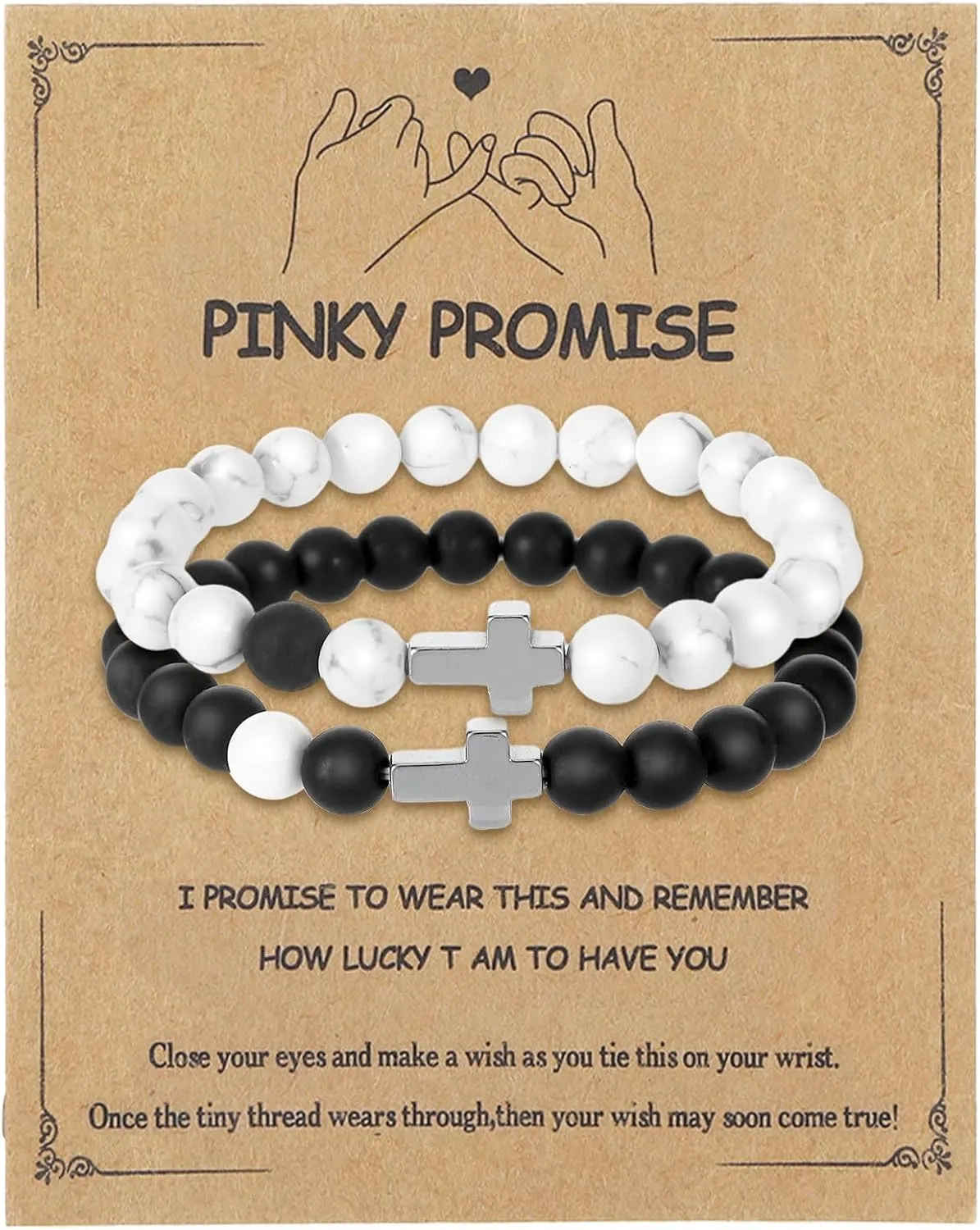 Matching Bracelets for Couples Friendship,Beaded Cross Bracelets for Couples Friendship Bracelet,Valentines Anniversary Birthday Engagement Gifts Promise Couple Bracelets for Boyfriend Fiance Wife