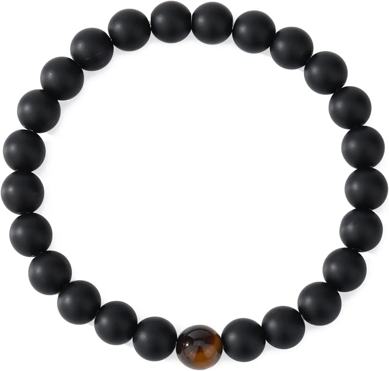 MengPa Mens Beaded Bracelets Couples Matching Bracelet Set Lava Rock Beads for Women Stone Jewelry