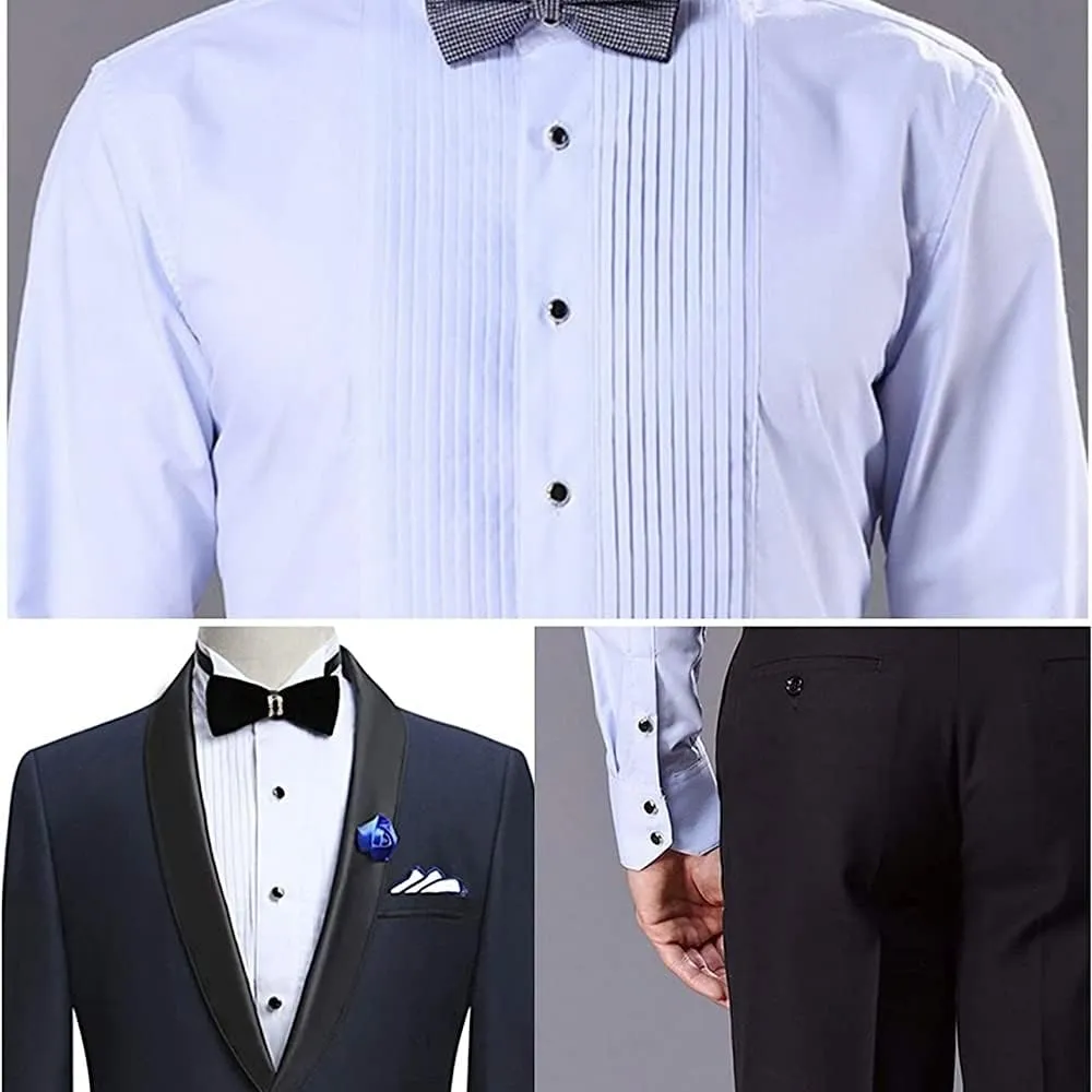 Mens Cufflinks and Studs Set For Tuxedo Shirts Business Wedding Party Cuff Links Classic Accessories Tie Clasp Collar Clips Gift