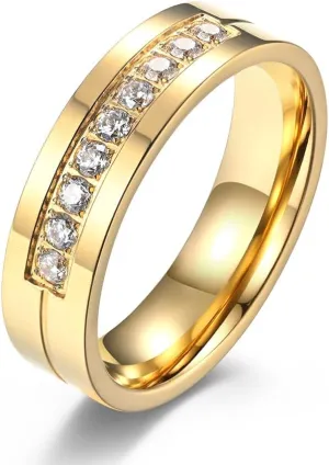 Men's Ring Stainless Steel Gold/Silver Wedding Bands Ring for Men Women size 8-11