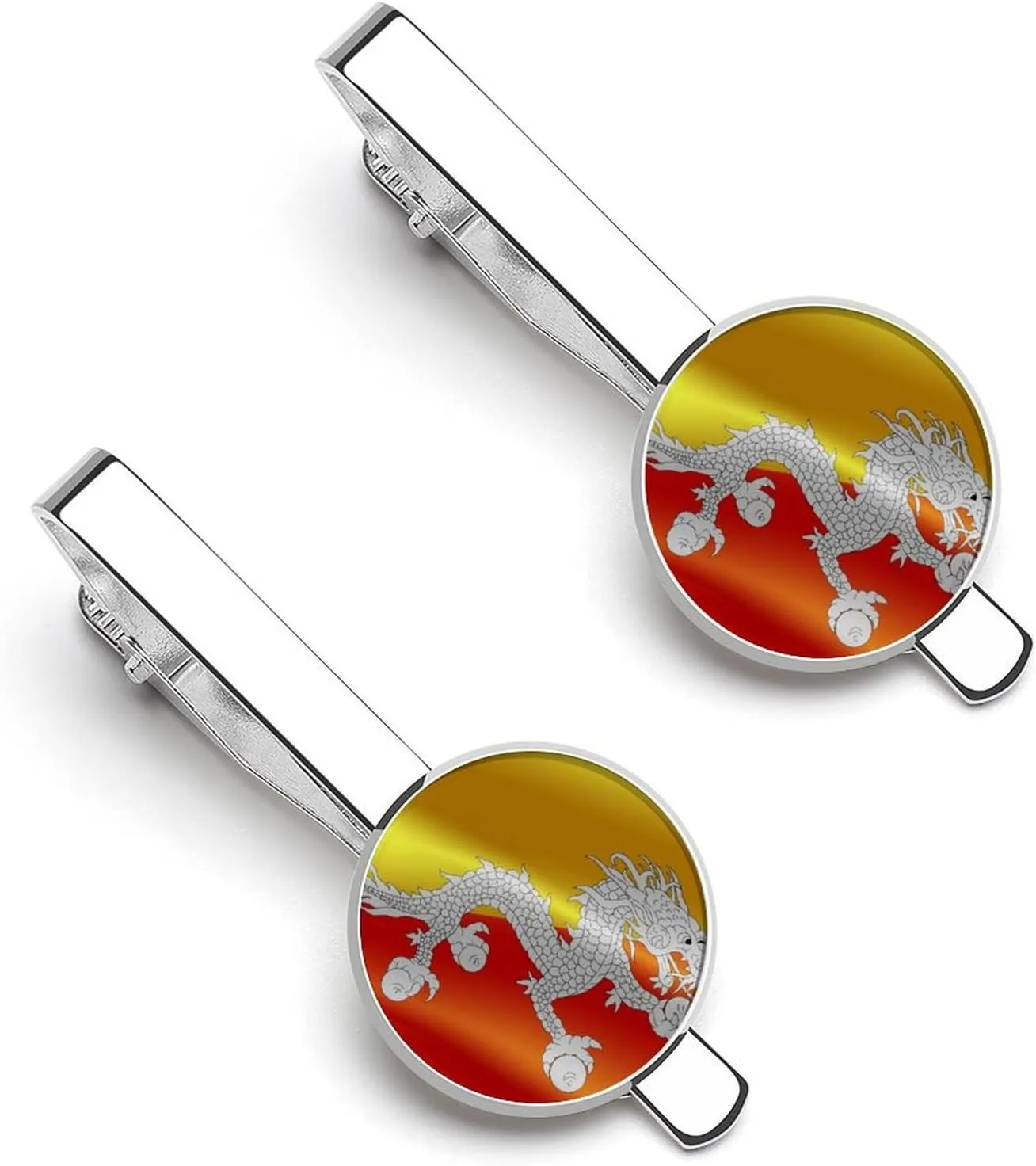 Men's Tie Clip Pair - Silver Bars for Daily Business Wear