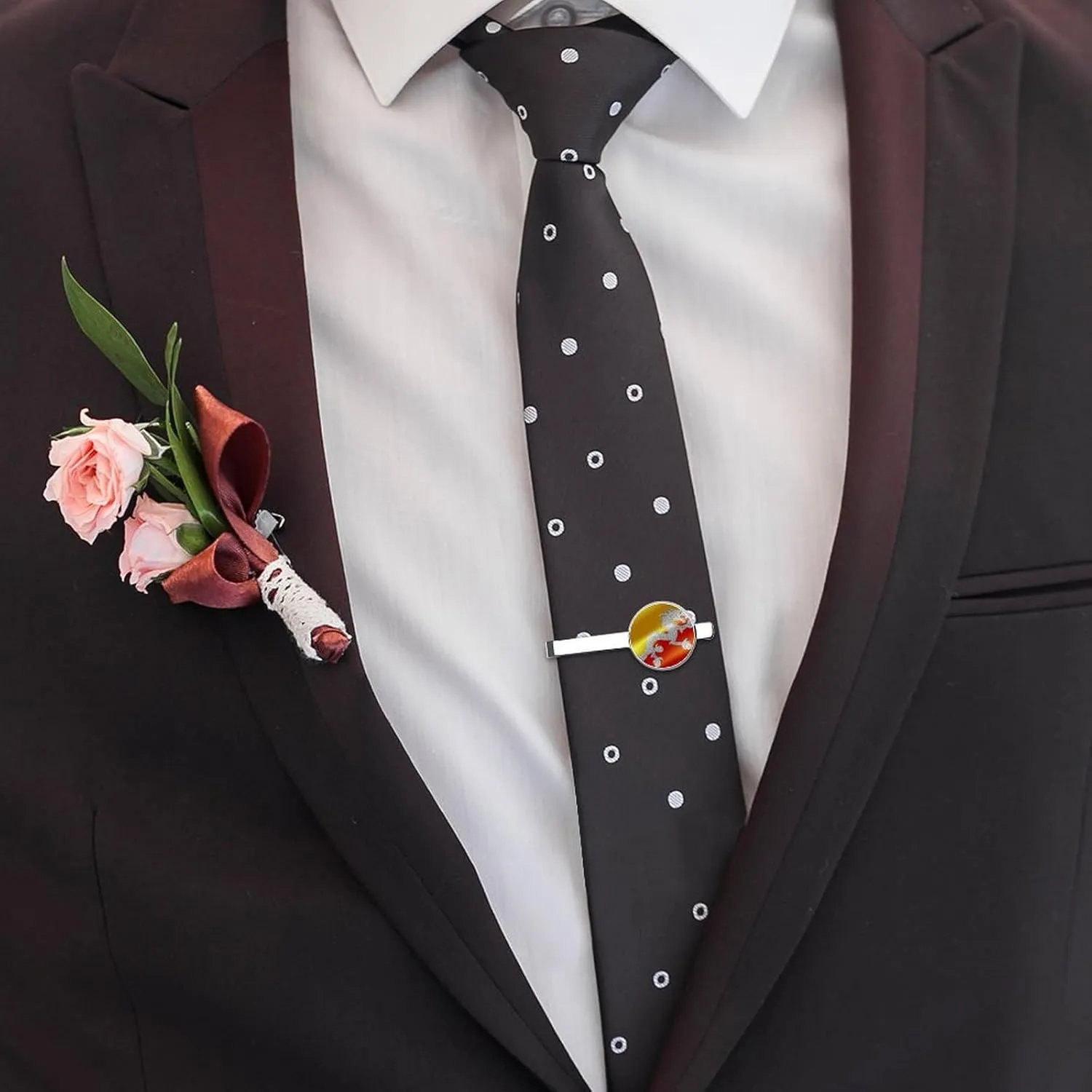 Men's Tie Clip Pair - Silver Bars for Daily Business Wear