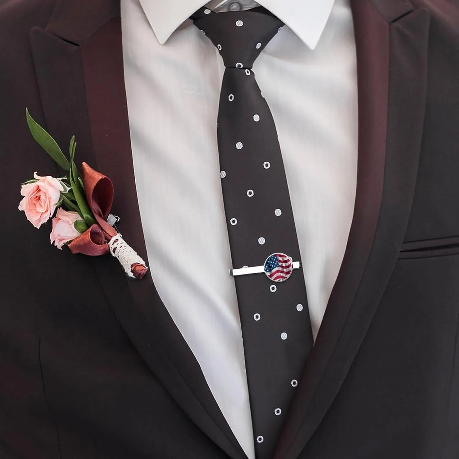 Men's Tie Clip Set 2 Pack Silver for Regular/Skinny Ties