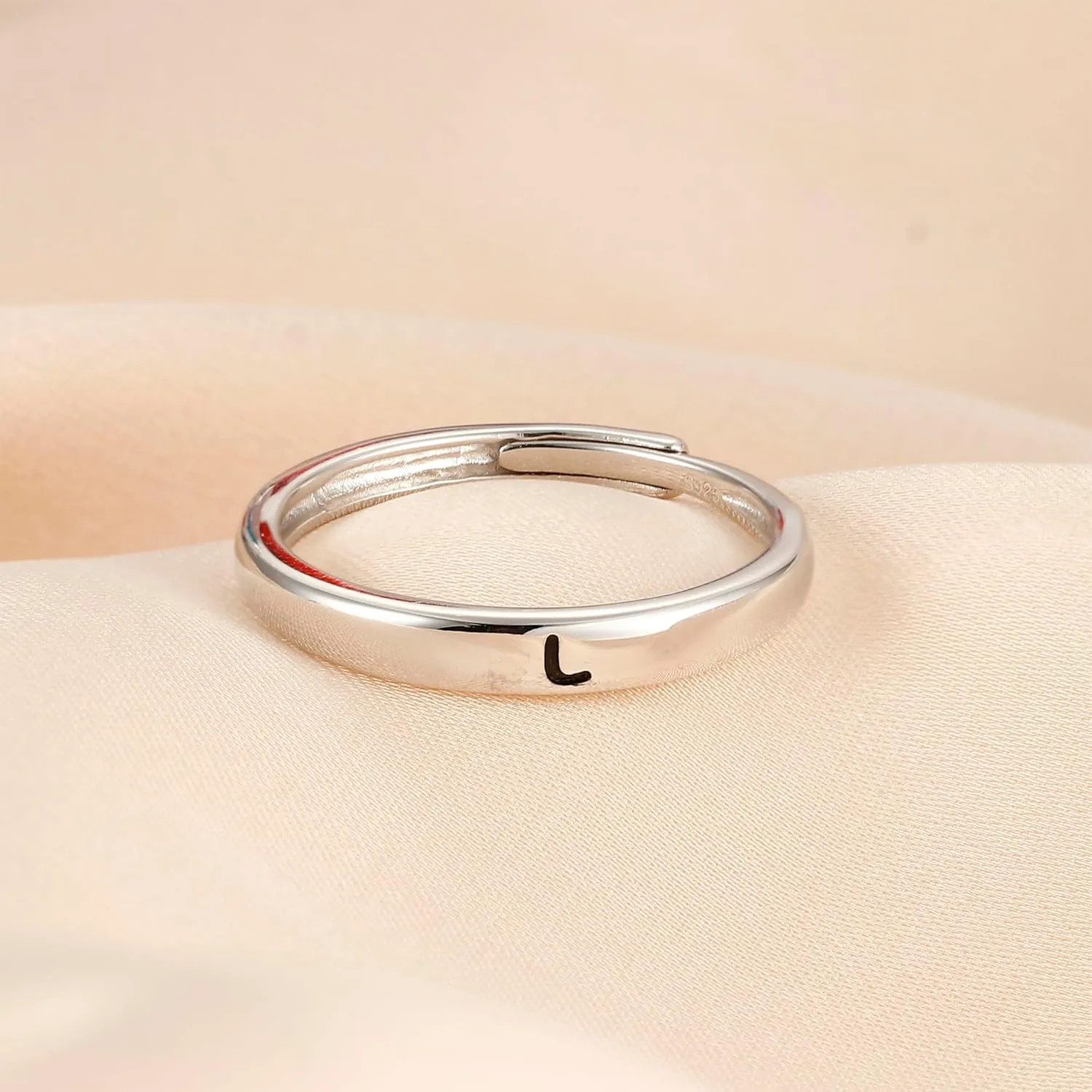 MILACOLATO 925 Sterling Silver Initial Rings for Women Teens Non Tarnish Dainty Stackable Letter Ring Simple A-Z Capital Alphabet Thumb Knuckle Rings Adjustable