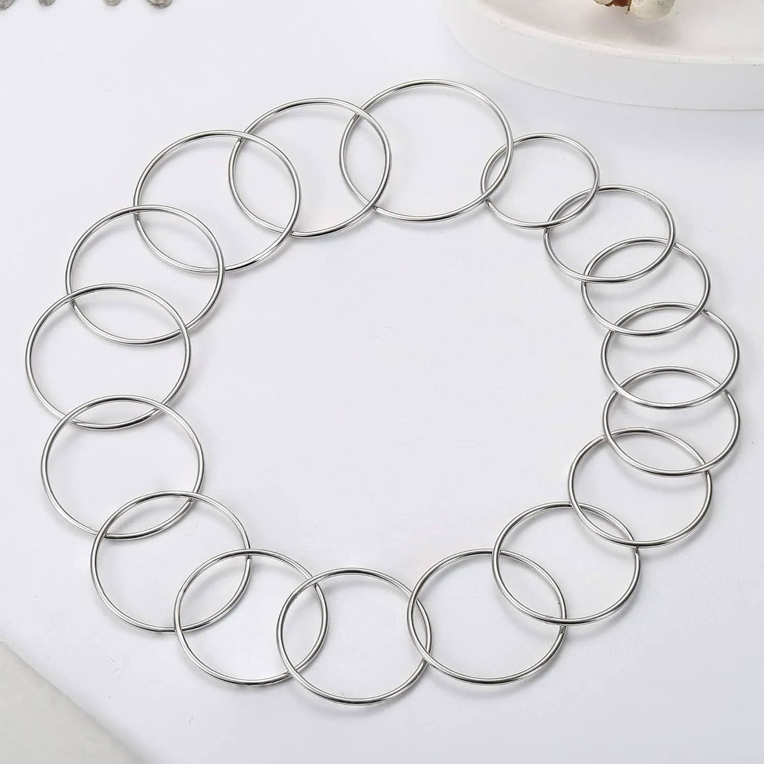MILACOLATO 925 Sterling Silver Rings for Women 18K Wihte Gold Plated Knuckle Pinky Thumb Stacking Ring Minimalistic Point Finger Thin Band Ring Comfort Fit Size 4-13