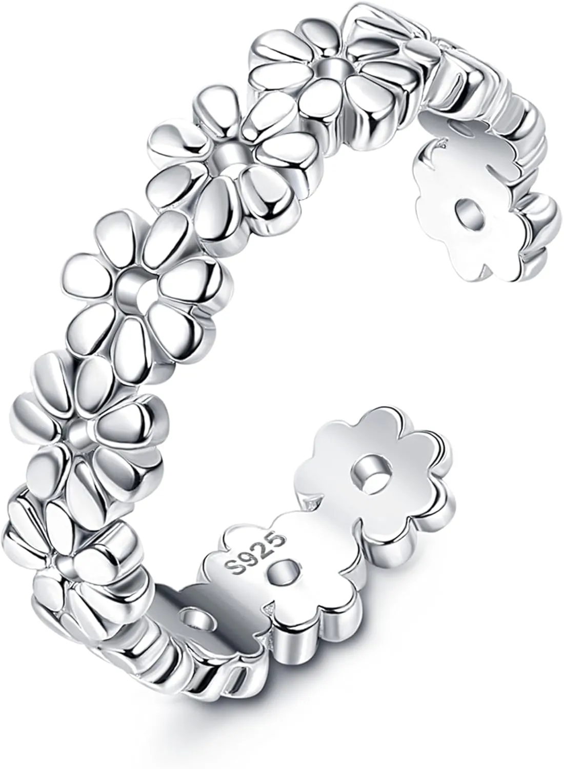 Milacolato 925 Sterling Silver Toe Rings for Women 18K White Gold Plated Arrow Heart Infinity Vintage Celtic Knot Teardrop Daisy Flower Stylish Toe Rings Adjustable Toe Band Rings Summer Beach Foot Jewelry