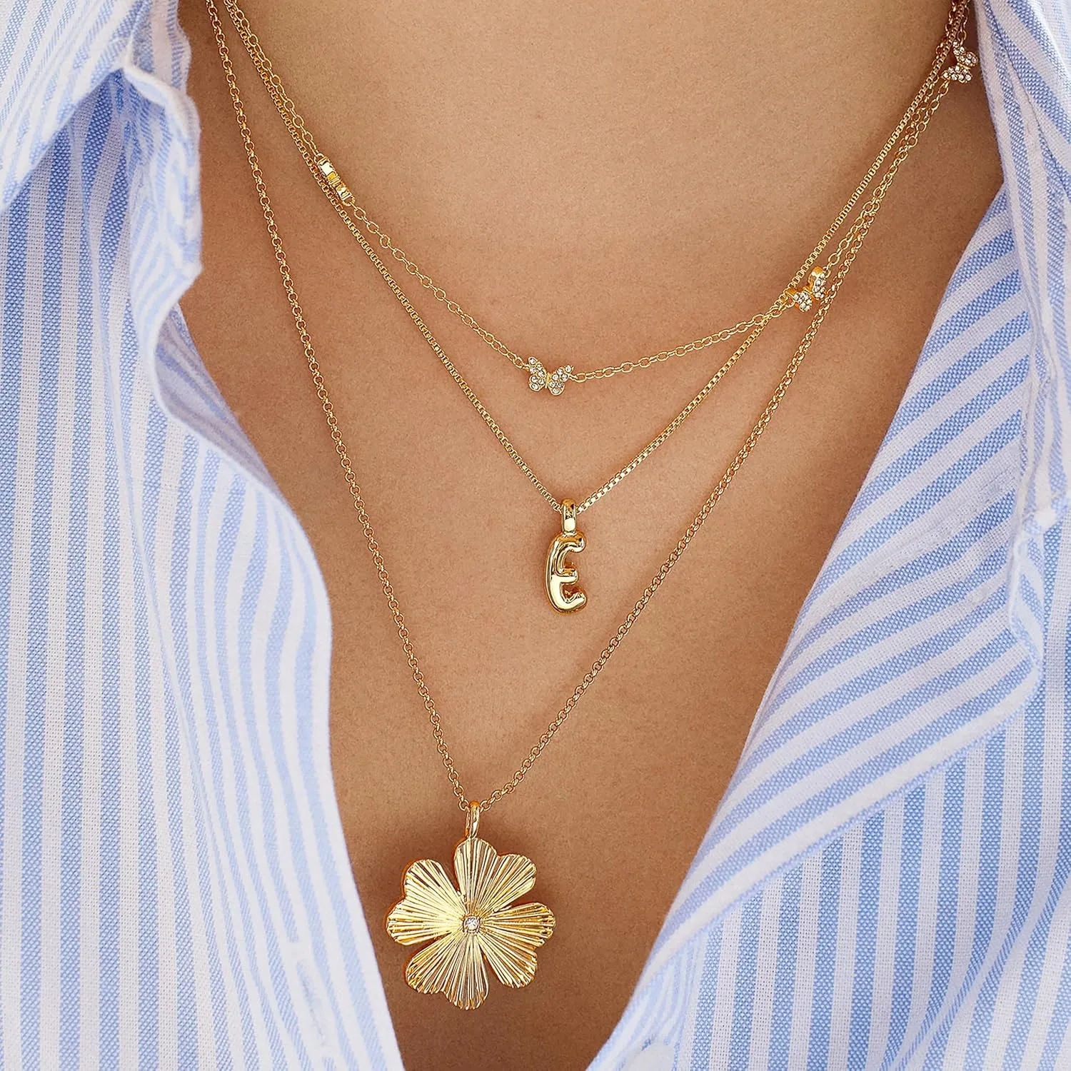 Mini Bubble Initial Necklace