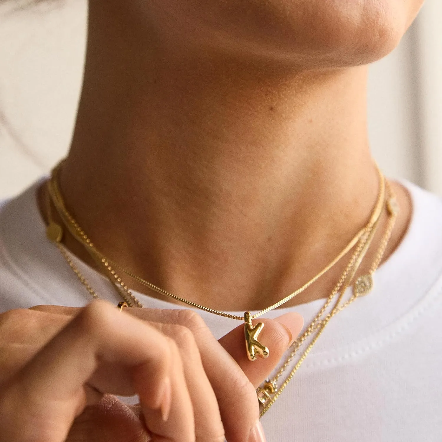 Mini Bubble Initial Necklace