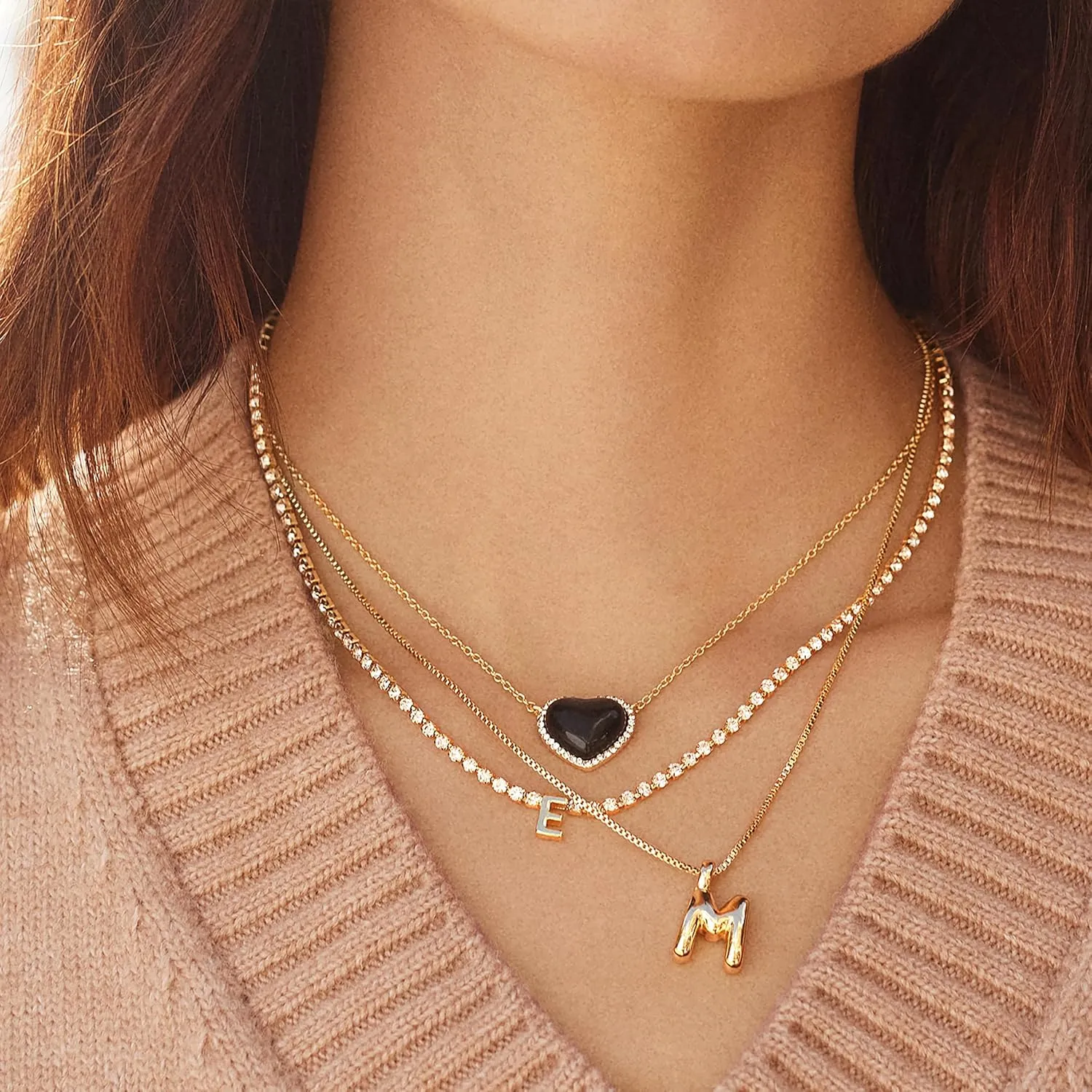 Mini Bubble Initial Necklace