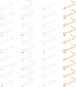 MODRSA 18g-20g Septum Rings & Studs - Clear Plastic Septum Retainer, Daith & Hoop Ear Plugs for Work/Surgery - Plastic, Helix, Tragus, Lip Piercing Retainers