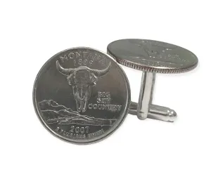 Montana Quarter Cuff Links, Helena Cufflinks, Montana novelty for men