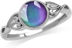 Mood Ring Temperature Change Color Ring Mood Rings for Women Gold Plated Vintage Mood Rings Handmade Round Solitaire Ring Adjustable Temperature Control Color Change Mood Rings for Girls (8)