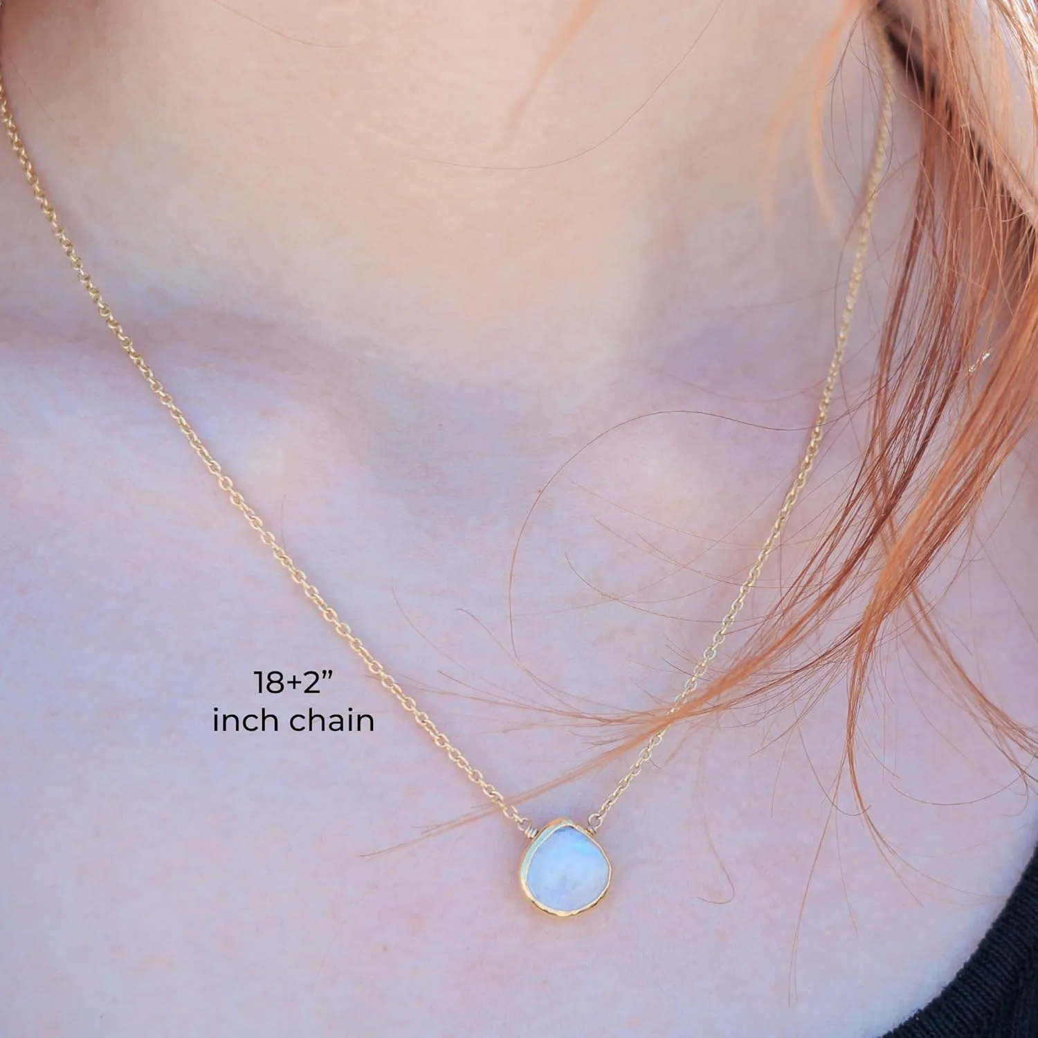 Moonstone Necklace for Women, Premium Gold Heart Bezel Necklaces - Tarnish Free 18K Gold Plated Certified S925 Classic Statement Necklace Gold Jewelry for Women - Mothers Day Gifts for Mom Wife