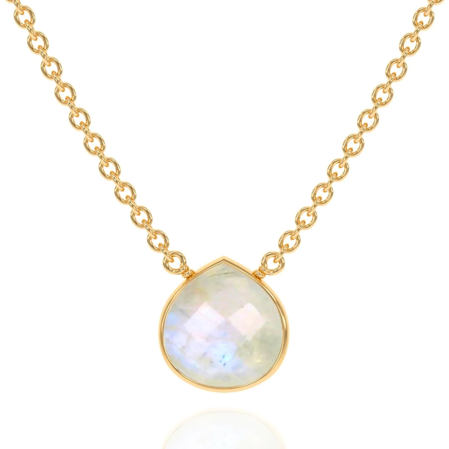 Moonstone Necklace for Women, Premium Gold Heart Bezel Necklaces - Tarnish Free 18K Gold Plated Certified S925 Classic Statement Necklace Gold Jewelry for Women - Mothers Day Gifts for Mom Wife