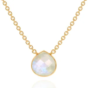 Moonstone Necklace for Women, Premium Gold Heart Bezel Necklaces - Tarnish Free 18K Gold Plated Certified S925 Classic Statement Necklace Gold Jewelry for Women - Mothers Day Gifts for Mom Wife