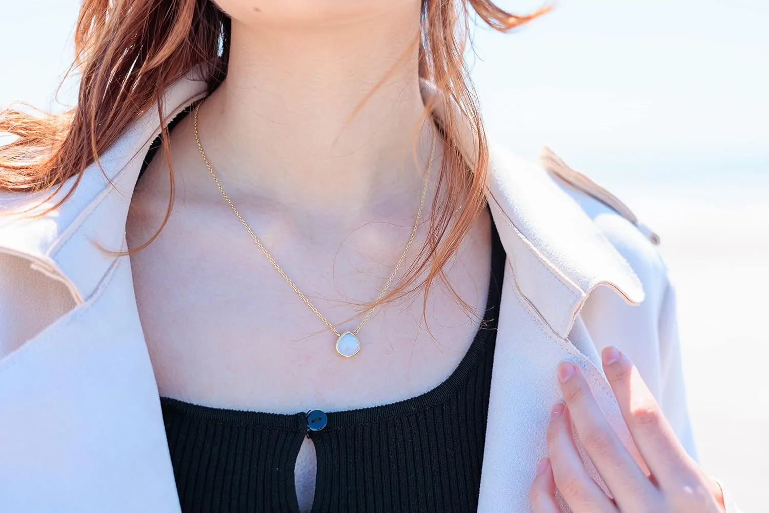 Moonstone Necklace for Women, Premium Gold Heart Bezel Necklaces - Tarnish Free 18K Gold Plated Certified S925 Classic Statement Necklace Gold Jewelry for Women - Mothers Day Gifts for Mom Wife