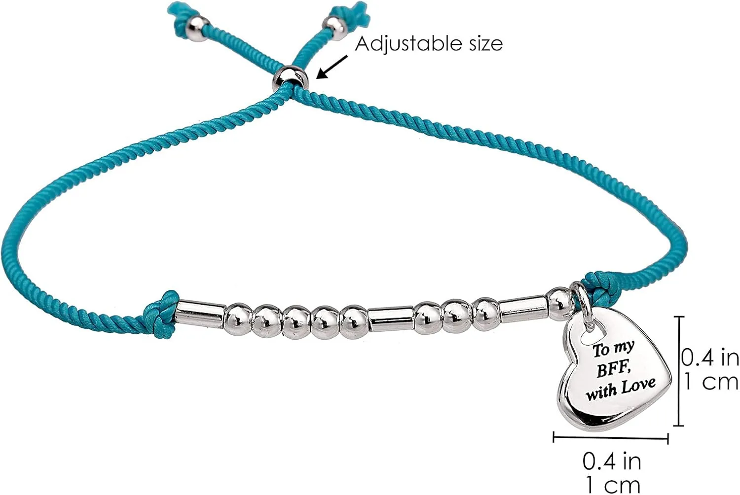Morse Code Bracelets for Women Adjustable Silver Bead Bracelet Heart Charm String Bracelets Inspirational Bracelets for Mom Daughter Grandma Nana Aunt Sister BFF Jewelry Gift