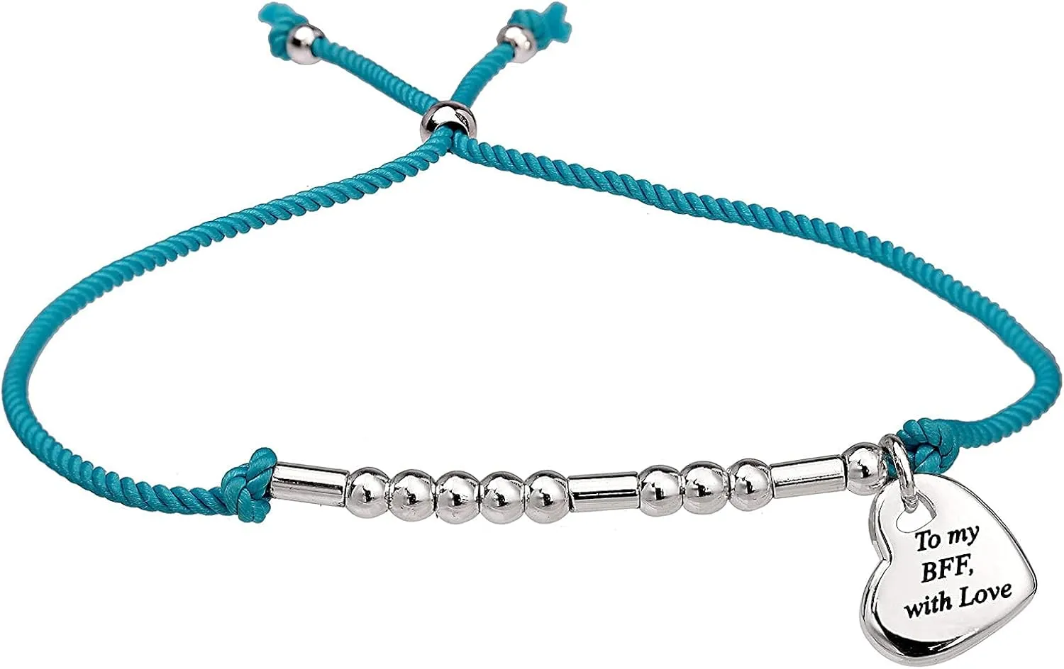 Morse Code Bracelets for Women Adjustable Silver Bead Bracelet Heart Charm String Bracelets Inspirational Bracelets for Mom Daughter Grandma Nana Aunt Sister BFF Jewelry Gift