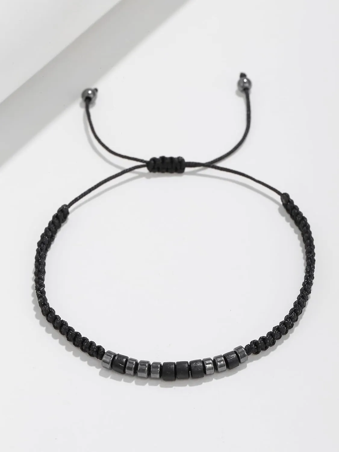 Morse Code Bracelets for Women Men Funny Inspirational Valentine's Day Gifts for Her,Best Friends,Motivational Bracelets, Inspirational Jewelry, Adjustable Black Silk Beaded Stretch Bracelets