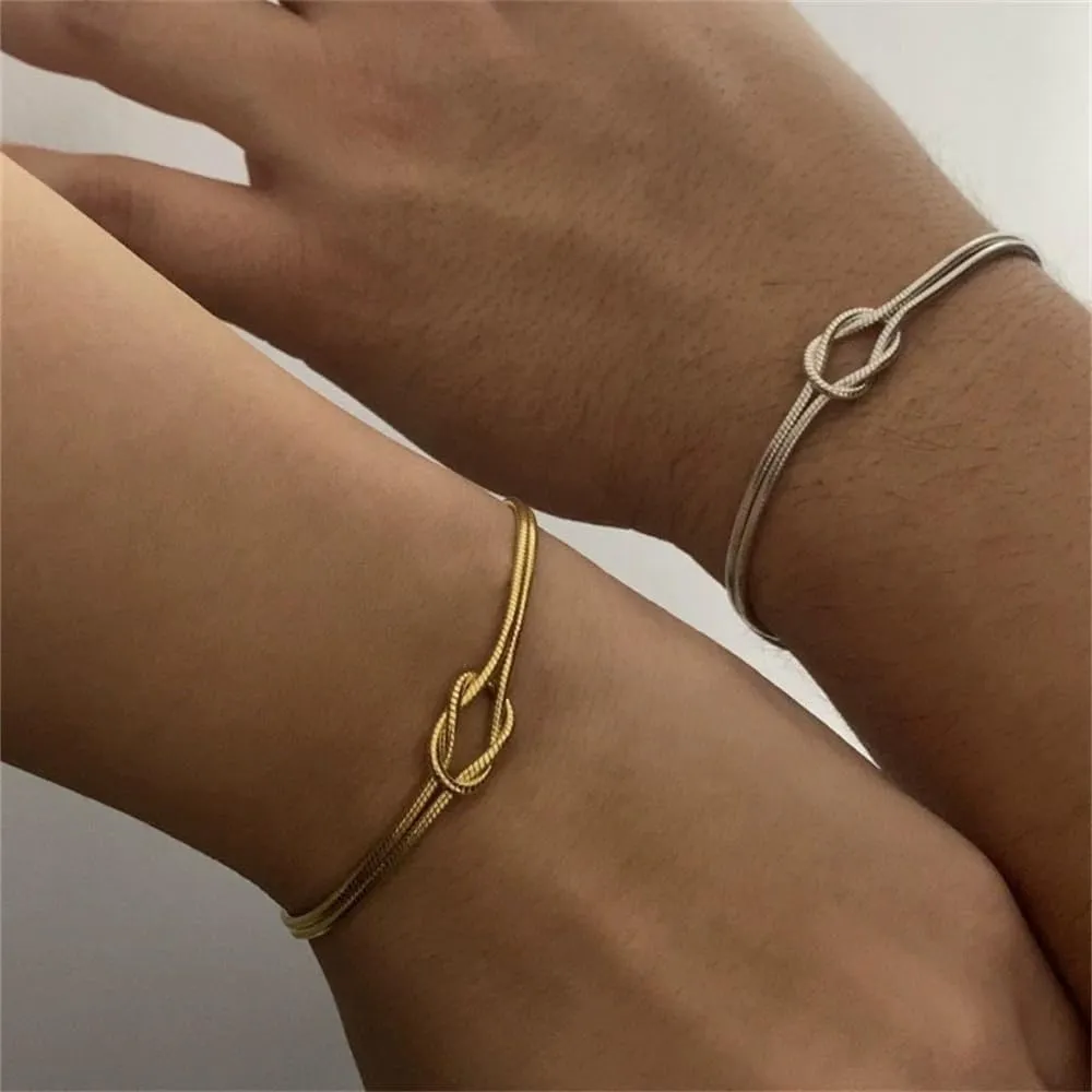 Mother daughter Bracelet,2Pcs Mom And Daughter Bracelets Love Knot Bond Bracelet For Women Gold Snake Chain Infinity Adjustable Bracelet Jewelry Gifts From Mom