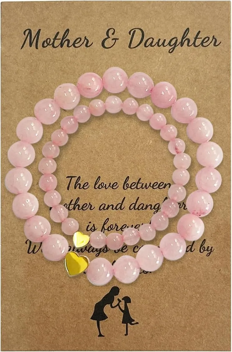 Mother Daughter Bracelets for Women Matching Heart Mommy and Me Bracelets Christmas Gifts for Mom Daughter