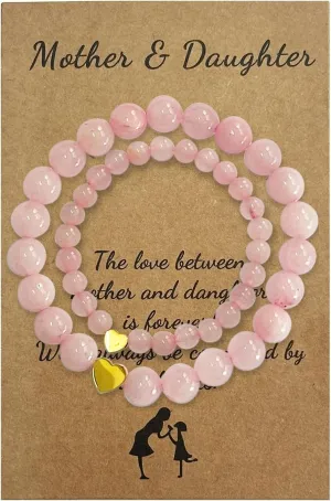 Mother Daughter Bracelets for Women Matching Heart Mommy and Me Bracelets Christmas Gifts for Mom Daughter