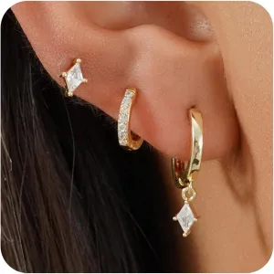 Multi-Pair Gold Earrings for Women Trendy Earring Set Hypoallergenic Earrings Gold Hoops Non Tarnish Waterproof Drop Trendy Jewelry