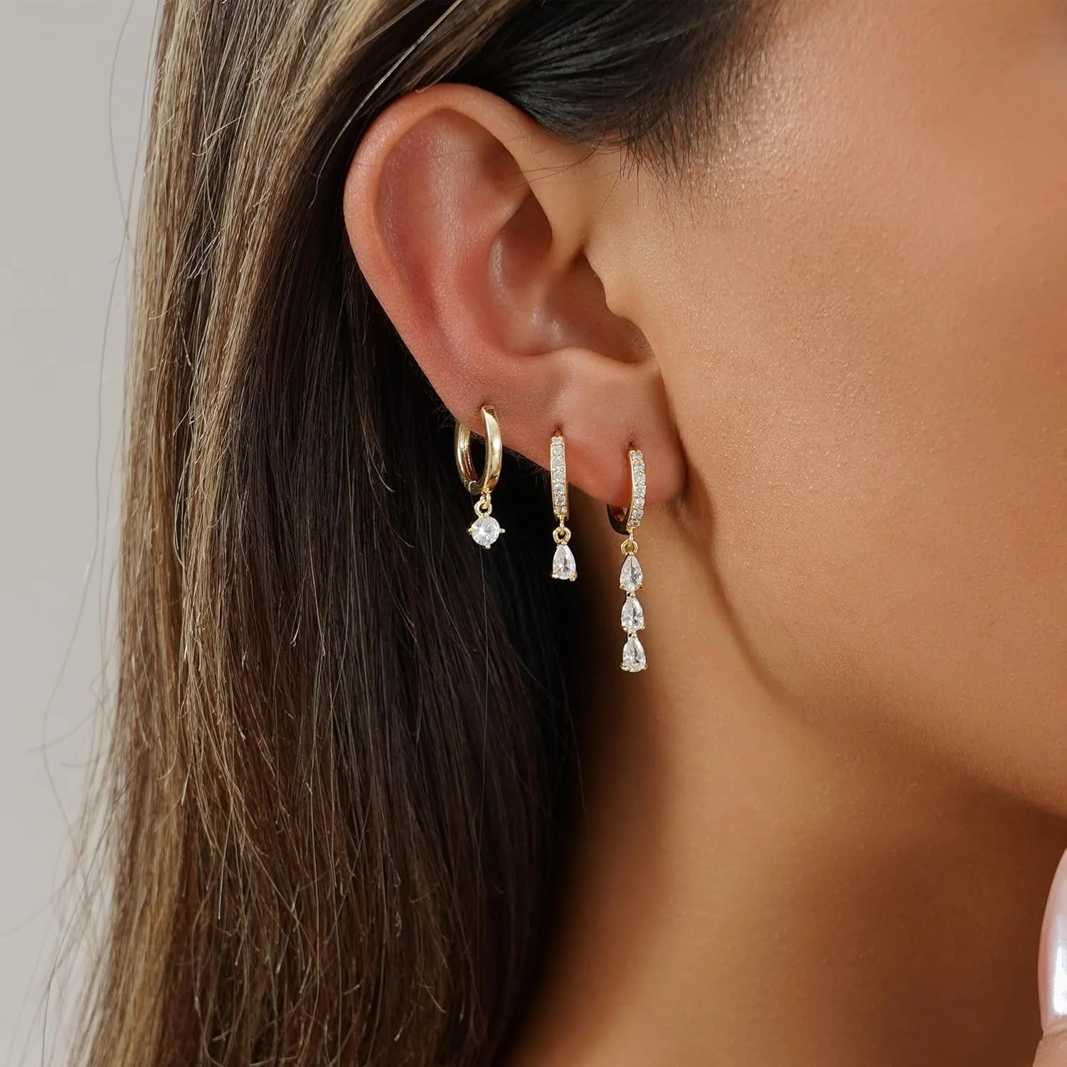 Multi-Pair Gold Earrings for Women Trendy Earring Set Hypoallergenic Earrings Gold Hoops Non Tarnish Waterproof Drop Trendy Jewelry
