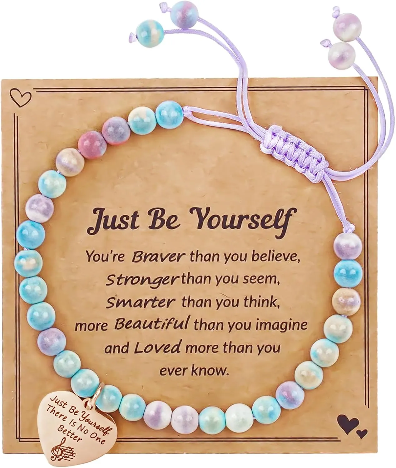 Natural Stone Bracelet Gift for Teen Girls with Message Card, Inspirational Jewelry for Girls' Birthday, First Communion, or Graduation  Teen Girl Bracelets Ages 5-16, Meaningful Gifts for Her