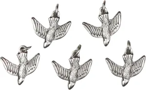 Needzo Small Holy Spirit Dove Pendant, Religious Jewelry Accessory, Confirmation Keepsake Gifts, 5/8 Inches, Made in Italy Pack of 5