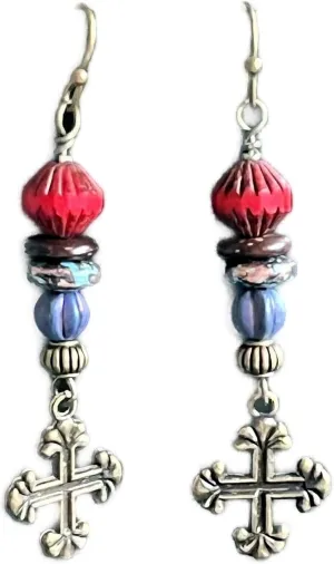 New Bronze Tone Cross Bohemian Dangle Earrings Faith Love Elegant Cute Unique Stunning Pretty jewerly perfect for any occasion KATL0A02657