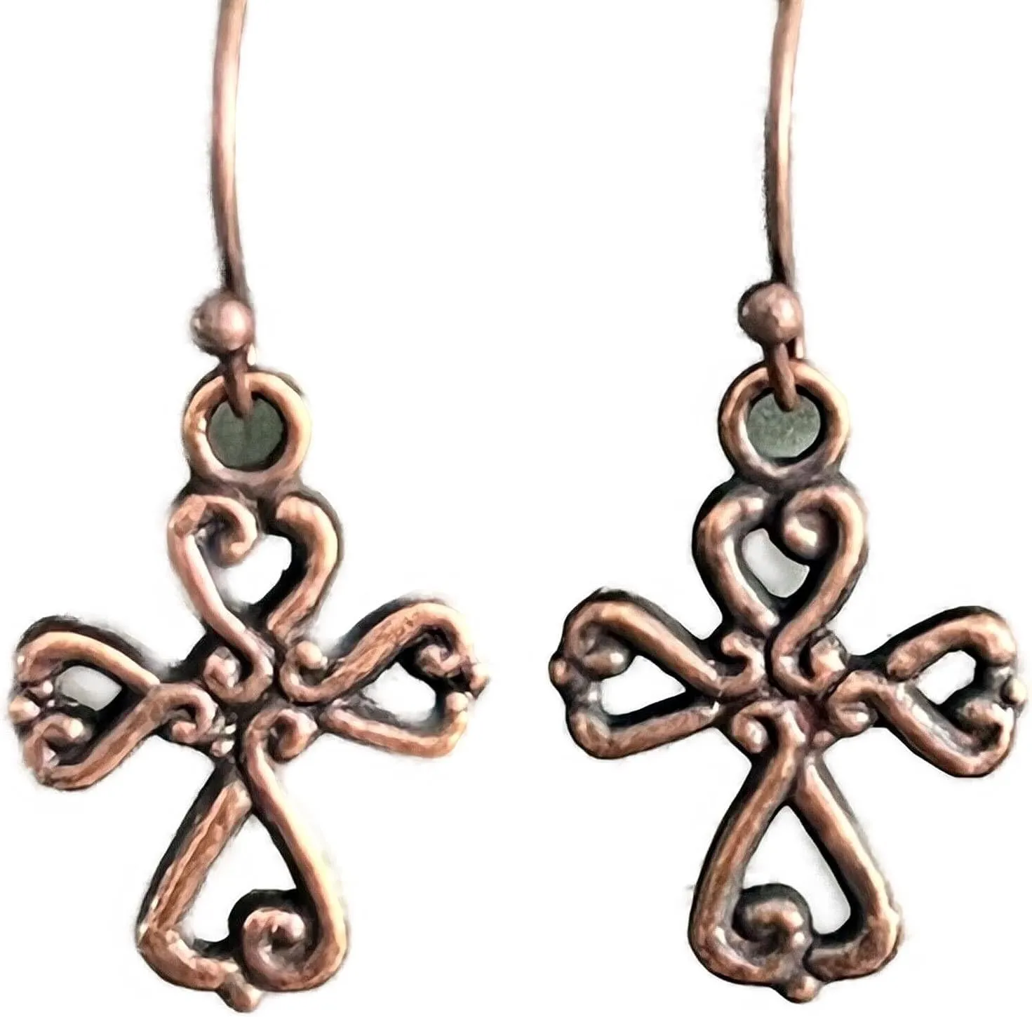 New Copper Tone Cross Bohemian Dangle Earrings Faith Love Elegant Cute Unique Stunning Pretty jewerly perfect for any occasion KATL0A00143