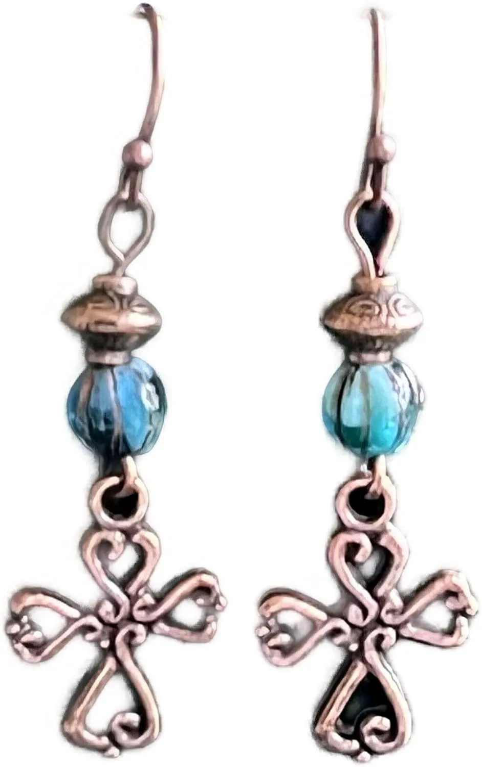 New Copper Tone Cross Bohemian Dangle Earrings Faith Love Elegant Cute Unique Stunning Pretty jewerly perfect for any occasion KATL0A02711