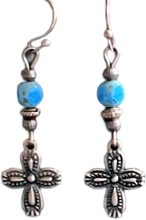 New Copper Tone Cross Bohemian Dangle Earrings Faith Love Elegant Cute Unique Stunning Pretty jewerly perfect for any occasion KATL0A02738