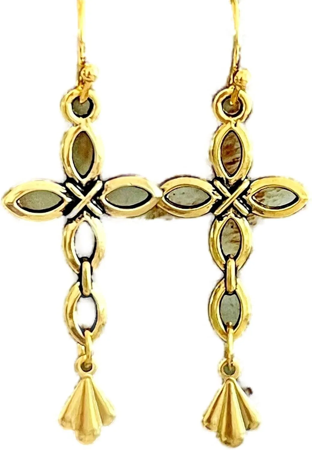 New Gold Color Cross Dangle Earrings Faith Love Elegant Cute Unique Stunning Pretty jewerly perfect for any occasion KATL0A01827