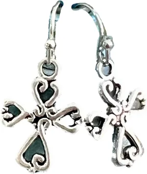 New Silver Color Cross Dangle Earrings Faith Love Believe Elegant Cute Unique Stunning Pretty jewerly perfect for any occasion KATL0A00141
