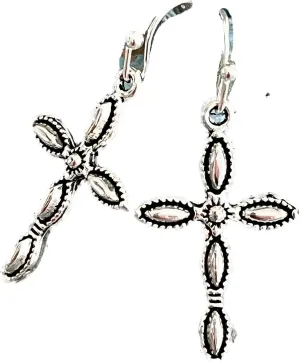 New Silver Color Cross Dangle Earrings Faith Love Believe Elegant Cute Unique Stunning Pretty jewerly perfect for any occasion KATL0A00359